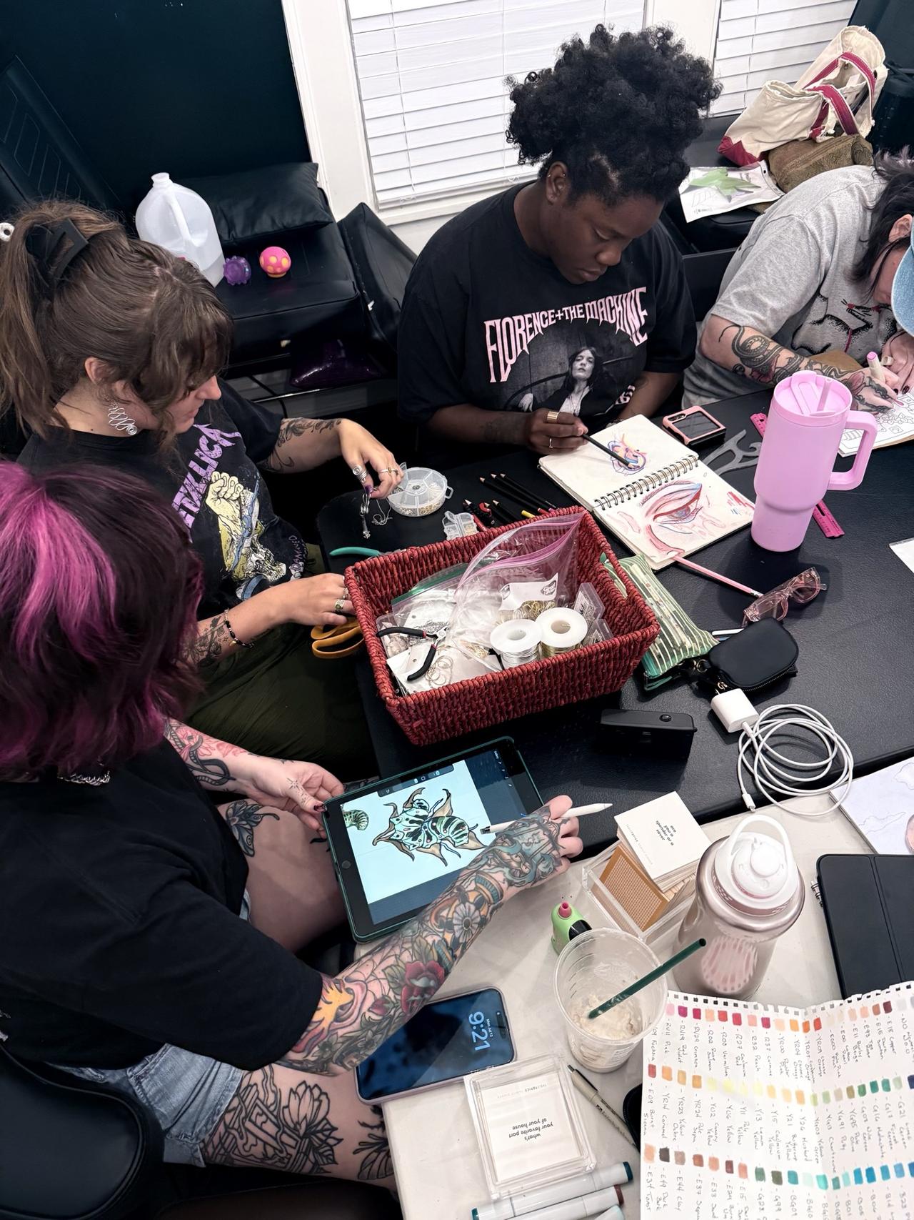 Participant-created artwork in progress